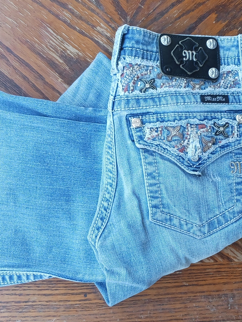 Miss Me Light Blue Embellished Bootcut Jeans